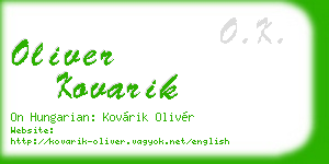 oliver kovarik business card