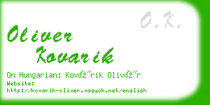 oliver kovarik business card